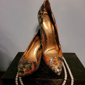 Snake print heels